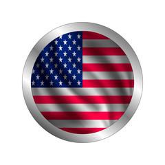 Waving USA flag, the flag of America, vector illustration