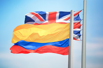 Colombian and British flags