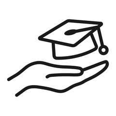 education insurance - minimal line web icon. simple vector illustration. concept for infographic, website or app.