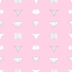 vector seamless pattern with female underwear