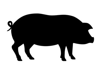 Pig silhouette vector icon