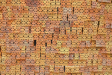 stack of red bricks
