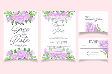 watercolor invitation wedding party card template