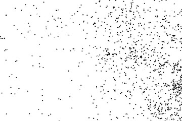 Particle spray, dust and dots, random molecules. Black on white explosion of glitter and sparkles. Grainy textured template design for craft paper, birthday card, holidays invitation flyer. Vector.