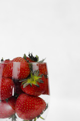 strawberries in a wine glass