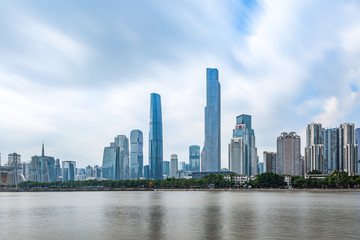 Fototapeta na wymiar Zhujiang New Town City Skyline, Guangzhou, Guangdong, China