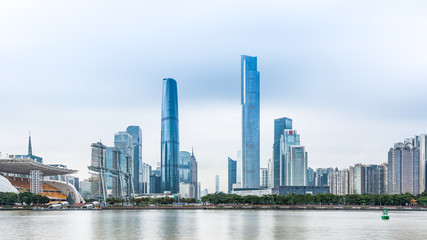 Fototapeta na wymiar Zhujiang New Town City Skyline, Guangzhou, Guangdong, China
