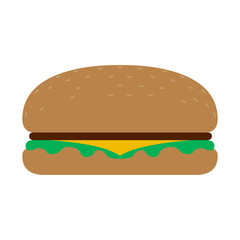 Isolated cheese burger on a white background -Vector