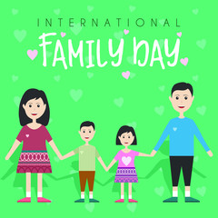 International Family Day with cartoon Vector 