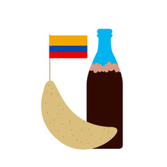 Combo of a colombian empanada with a soda - Vector