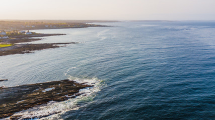 Maine New England Coastline with Lighthouses