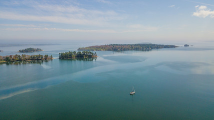 Maine New England Coastline with Lighthouses