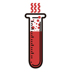 Isolated test tube with red liquid - Vector
