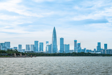 Naklejka premium Sceneria budynku zasobów Chin Chunrun, zatoka Shenzhen, prowincja Guangdong, Chiny