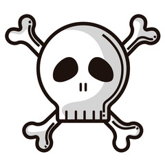 Isolated skull icon. Death danger symbol - Vector