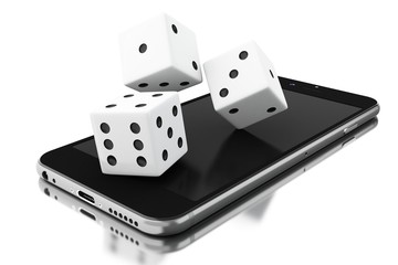 3d Smartphone with dices