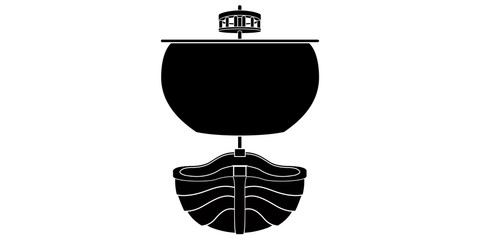 Isolated front view of a pirate ship icon - Vector