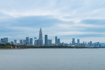 Fototapeta premium Scenery of Chunrun China Resources Building, Shenzhen Bay, Guangdong Province, China