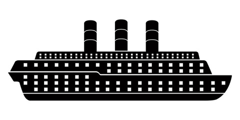Isolated side view of a cruise ship icon - Vector
