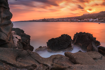 tramonto sul mare di sicilia