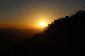 sunset in the mountains