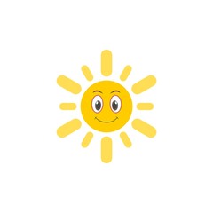 Cute smiling cartoon character of Sun