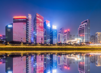 Fototapeta na wymiar Shenzhen City, Guangdong Province, China, high-tech park night view