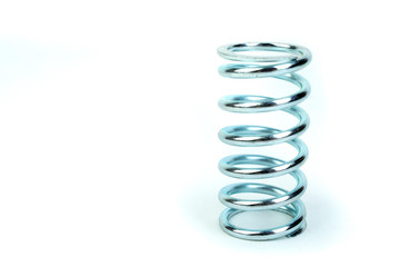 Metal spring, spiral, isolated on white background.