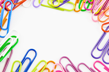 Color office clips. Office background
