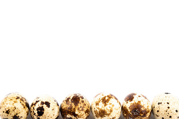 Obraz premium quail eggs on white background