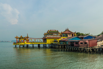 The Bean Boo Thean temple on the river in George Town Malaysia