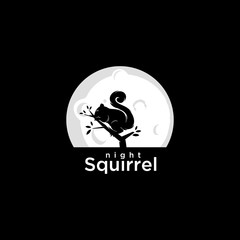 squirrel night alight on tree logo