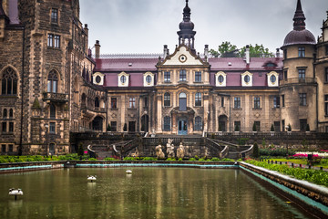 Moszna Castle located in a Moszna village, Upper Silesia, Poland