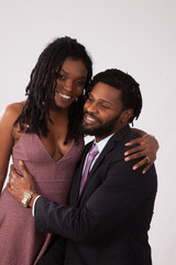 Cute Black couple together smiling