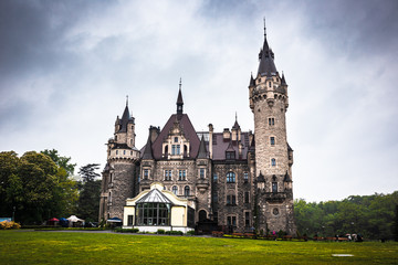 Obraz premium Moszna Castle located in a Moszna village, Upper Silesia, Poland