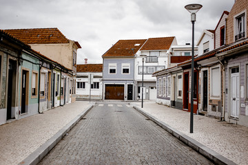 An empty street in Aveiro, Portugal.