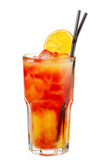Sex on the beach. Alcohol cocktail isolated on white