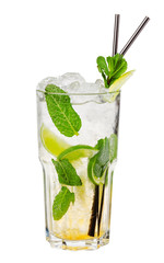 Mojito. Alcohol cocktail isolated on white