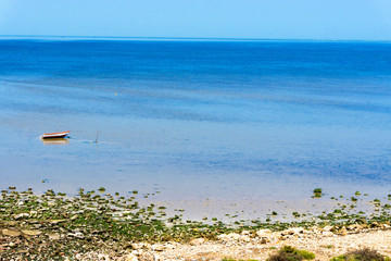 Fototapeta na wymiar Mediterranean Sea View in Houmt El Souk in Djerba, Tunisia.