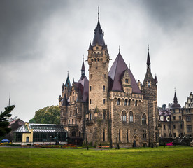 Fototapeta premium Moszna Castle located in a Moszna village, Upper Silesia, Poland