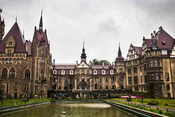 Naklejka premium Moszna Castle located in a Moszna village, Upper Silesia, Poland