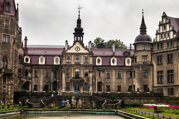 Obraz premium Moszna Castle located in a Moszna village, Upper Silesia, Poland