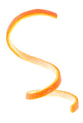 Orange peel isolated on white background. Vitamin C.