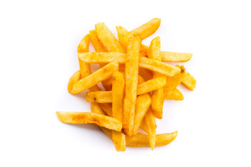 french fries on white background