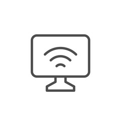 Computer Wi-Fi line outline icon