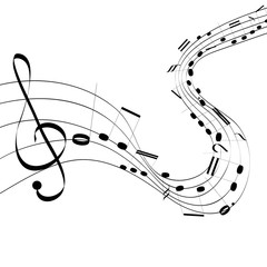 Music notes. Vector illustration of music notes on white background