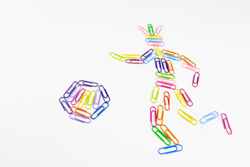 Paper clips on white background