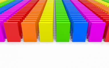 Fototapeta premium 3d rendering. modern LGBT rainbow plate stack on white background.