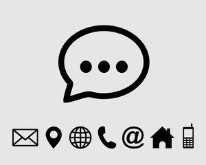 Chat Icon flat symbol vector with contact us set vector