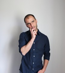 This man is thinking and thinking